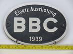 EisenbahnSchild BBC 1939 (Spoorwegen 1:1, grootspoor), Verzamelen, Ophalen of Verzenden, Gebruikt, Overige typen