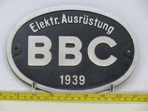 EisenbahnSchild BBC 1939 (Spoorwegen 1:1, grootspoor), Verzamelen, Spoorwegen en Tramwegen, Overige typen, Gebruikt, Ophalen of Verzenden