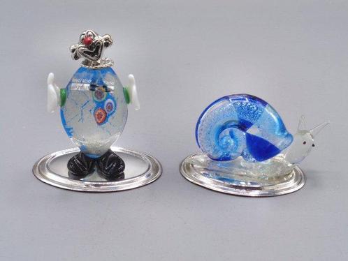 Beeldje - Murano (2) - .925 zilver, en Muranoglas, Antiek en Kunst, Antiek | Goud en Zilver