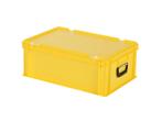 Koffer - 600 x 400 x H 235 mm - geel - stapelbak met deksel, Ophalen of Verzenden, Nieuw