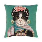 gobelin kussen kat met roosjes 45x45cm, Huis en Inrichting, Verzenden, Nieuw
