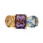 Ring - 18 karaat Geel goud - 17.50ct. tw. Amethist - Citrien, Nieuw