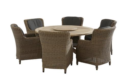 4 Seasons Outdoor Brighton tuinset pure met Louvre tafel Ø, Tuin en Terras, Tuinsets en Loungesets, Ophalen of Verzenden