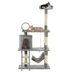 vidaXL Kattenkrabpaal met sisal krabpalen 140 cm grijs, Dieren en Toebehoren, Katten-accessoires, Verzenden, Nieuw