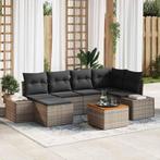 vidaXL Tuin Sofa Set 7 pcs Grijs, Tuin en Terras, Verzenden, Nieuw, Rotan