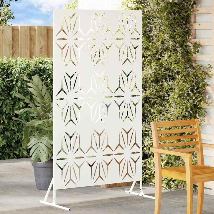 vidaXL Privacyscherm Wit Staal, Tuin en Terras, Schuttingen, Nieuw, IJzer, Verzenden