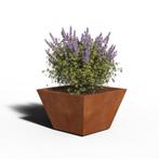 Cortenstaal Plantenbak Taps | Gelast | 80 x 80 x 50, Tuin en Terras, Verzenden, Nieuw