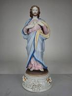 sculptuur, Sacred Heart of Jesus - 35.5 cm - biscuit,, Antiek en Kunst