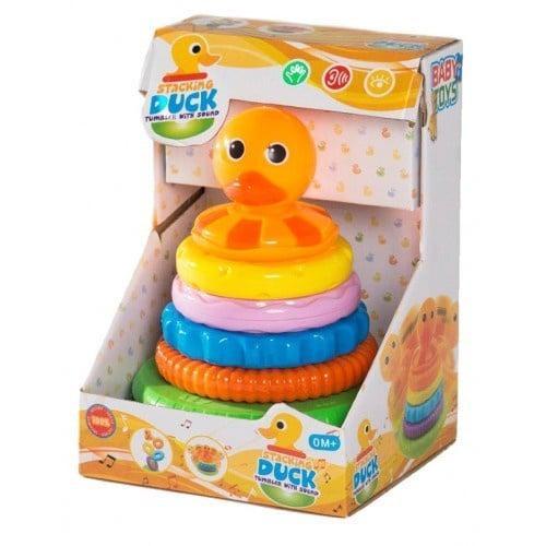 Stapelringen eend, Tuimelaar met geluid (Baby en Peuter), Kinderen en Baby's, Speelgoed | Babyspeelgoed, Overige typen, Nieuw