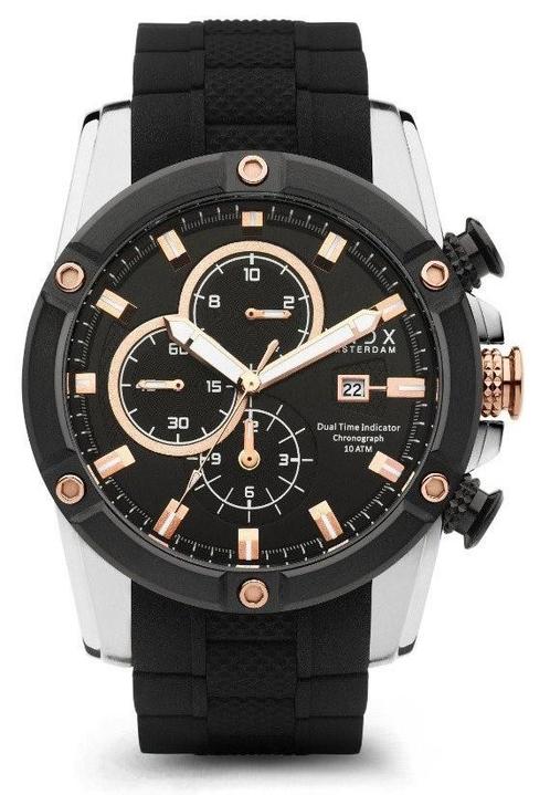 VNDX Young Rebel Big Boy Silver Black LS33047-01 horloge, Sieraden, Tassen en Uiterlijk, Horloges | Heren, Kunststof, Nieuw, Staal