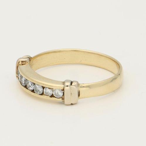Ring - 14 karaat Geel goud Diamant (Natuurlijk), Sieraden, Tassen en Uiterlijk, Ringen