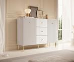 Meubella Dressoir Vermont wit 135 cm, 100 tot 150 cm, Verzenden, Nieuw, Modern