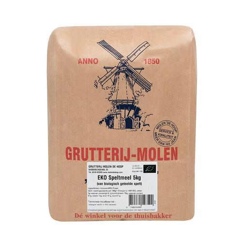 Molen de Hoop Speltmeel EKO 5kg, Hobby en Vrije tijd, Taarten en Cupcakes maken, Nieuw, Verzenden