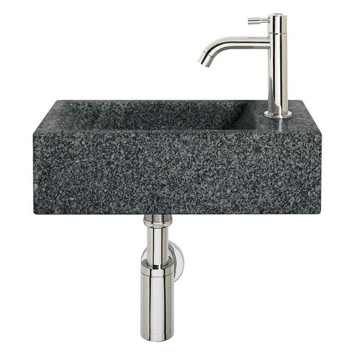 Fonteinset Differnz Cheops 40x23x11 cm Natuursteen Grijs, Doe-het-zelf en Verbouw, Sanitair, Overige typen, Nieuw, Chroom, Ophalen of Verzenden
