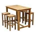 Barset Grade A teakhout 135x80xH105 cm 5-delig, Tuin en Terras, Ophalen of Verzenden, Nieuw, Teakhout