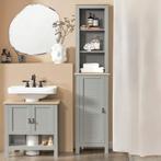 2dekans | SoBuy Badkamer Kolomkast - 1 Deurs - 3 Planken -, Huis en Inrichting, Woonaccessoires | Spiegels, Ophalen of Verzenden