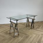 Design bureau Eichholtz shaker (Lookalike) 150x70 cm, glas -, Ophalen of Verzenden, Gebruikt, Bureau