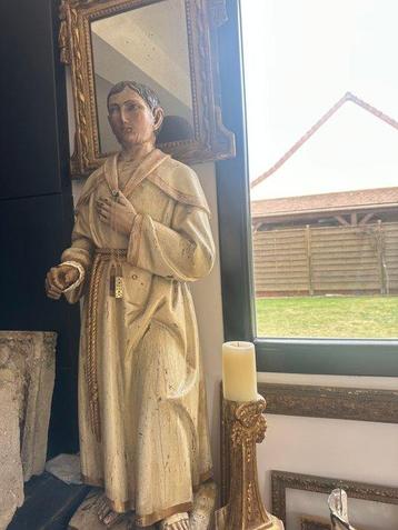 sculptuur, Saint en habit monastique – XIXème - 100 cm - beschikbaar voor biedingen