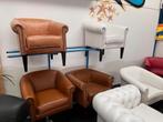 Chesterfield Maarssen  Camel Lederen Chesterfield Club Chair, Huis en Inrichting, Stoelen, Ophalen, Zo goed als nieuw, Leer, Chesterfield