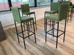 Set van 4 leren barstoelen - groen leer, Huis en Inrichting, Stoelen, Overige kleuren, Nieuw, Leer, Ophalen of Verzenden