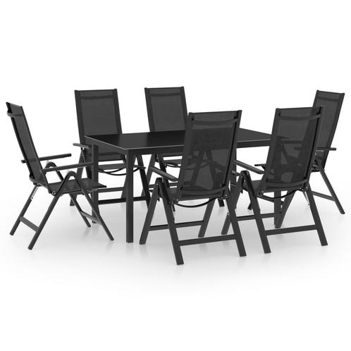 vidaXL 7-delige Tuinset aluminium antracietkleurig, Tuin en Terras, Tuinsets en Loungesets, Tuinset, Nieuw, 6 zitplaatsen, Aluminium