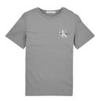 Calvin Klein Jeans  CHEST MONOGRAM TOP  Grijs T-shirt Kort.., Nieuw, Verzenden