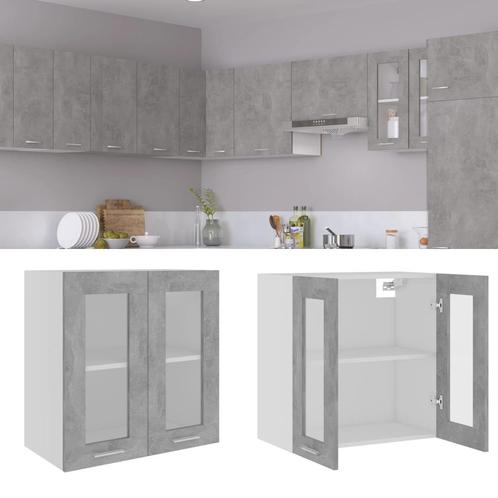 vidaXL Hangkast 60x31x60 cm bewerkt hout betongrijs, Huis en Inrichting, Keuken | Keukenelementen, Nieuw, Verzenden