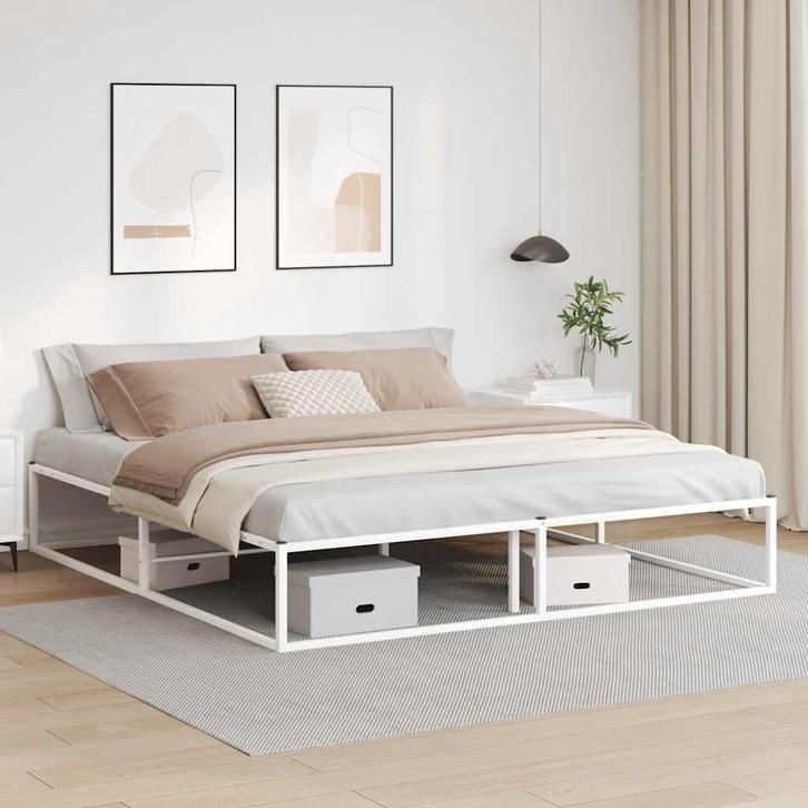 vidaXL Bedframe zonder matras 180x200 cm wit, Huis en Inrichting, Slaapkamer | Bedden, 80 cm, 200 cm, Wit, Eenpersoons, Nieuw