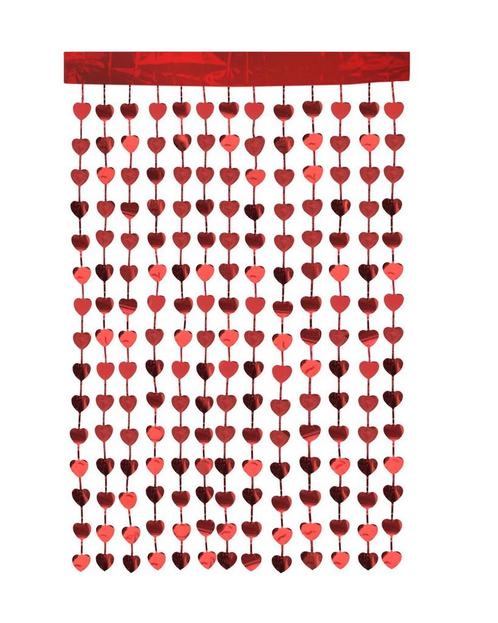 HEMA Glitter gordijn hartjes rood, Hobby en Vrije tijd, Feestartikelen, Nieuw, Verzenden