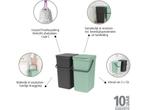 Brabantia Sort & Go Inbouw Prullenbak - 2 x 12 liter - Jade, Huis en Inrichting, Verzenden, Zo goed als nieuw