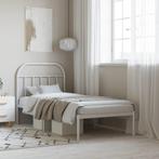 vidaXL Bedframe met hoofdbord metaal wit 80x200 cm, Huis en Inrichting, Slaapkamer | Bedden, Eenpersoons, Verzenden, Wit, Nieuw