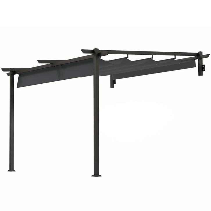 TRUUSK Terrasoverkapping Pergola 3x3m - Aluminium - Wandmont, Tuin en Terras, Partytenten, Nieuw, Verzenden