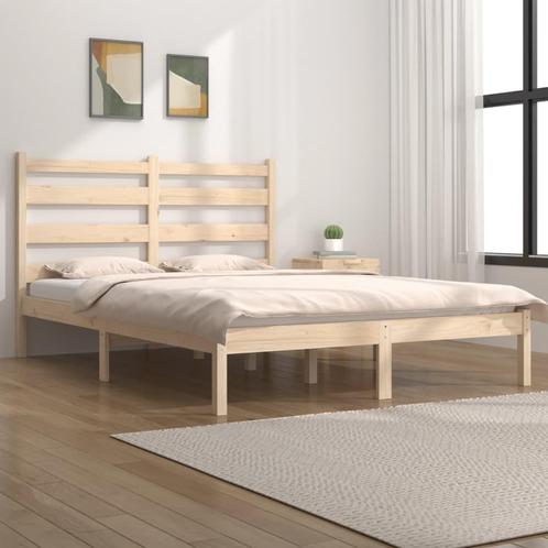 vidaXL Bedframe zonder matras massief hout 160x200 cm, Huis en Inrichting, Slaapkamer | Bedden, 160 cm, 200 cm, Bruin, Tweepersoons