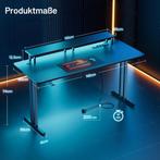 Gaming bureau - Gaming desk - Gaming tafel - 140x60 cm - Zwa, Verzenden, Zo goed als nieuw