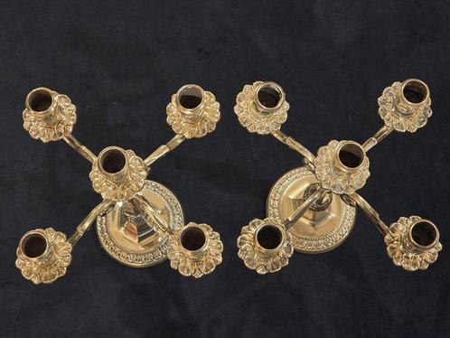 Kaarsenhouder (2) - Verguld brons - Paar antieke kandelaars, Antiek en Kunst, Antiek | Overige Antiek