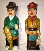 sculptuur, 2 Vintage wijnfleshouders - 44 cm - Hout
