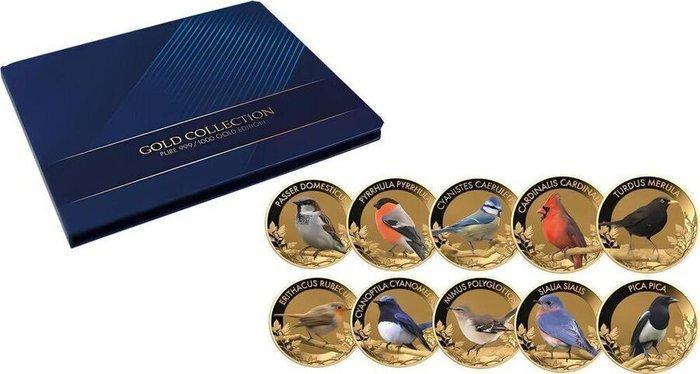 10 x 1/1000 troy oz - Goud .999 - World Famous Songbirds, Postzegels en Munten, Edelmetalen en Baren