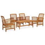 vidaXL 5-delige Loungeset massief acaciahout, Tuin en Terras, Tuinsets en Loungesets, Verzenden, Nieuw, Hout, Loungeset