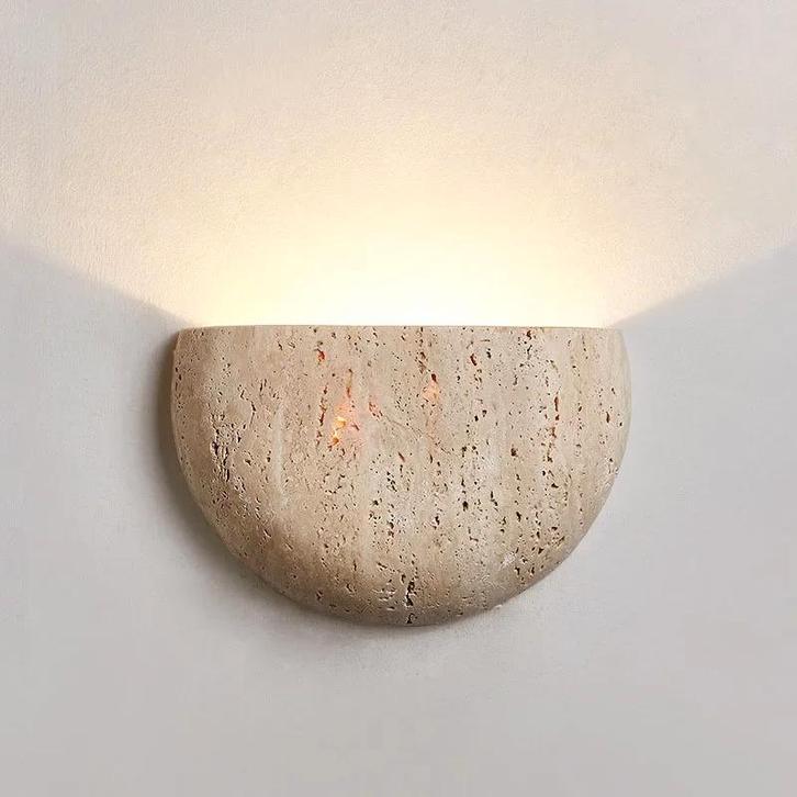 Wabi-Sabi Steen Wandlamp – Retro Sfeerverlichting, Minimalis, Huis en Inrichting, Lampen | Wandlampen, Nieuw, Verzenden
