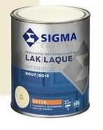 Sigma lak interieur ral 9001 cremewit  satin  750 ml, Ophalen of Verzenden, Nieuw, Beige, Lak