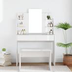 vidaXL Kaptafel met spiegel 96x40x142 cm hoogglans wit, Huis en Inrichting, Tafels | Kaptafels, Nieuw, Verzenden