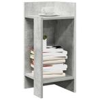 vidaXL Bijzettafels 2 st met plank 25,5x27x60 cm betongrijs, Verzenden, Nieuw