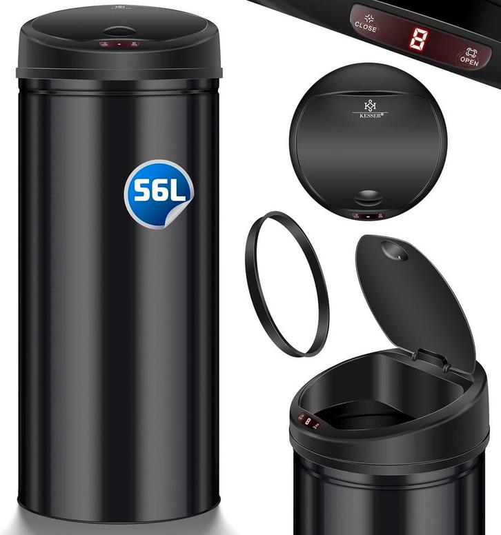 KESSER® Sensor Prullenbak - Afvalbak - Vuilnisbak - 56L - Zw, Huis en Inrichting, Overige Huis en Inrichting, Nieuw, Verzenden