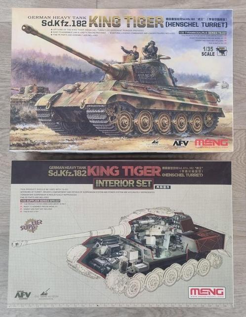 Meng Model TS-031 King Tiger + Meng SPS-037 interior +, Hobby en Vrije tijd, Modelbouw | Auto's en Voertuigen, Verzenden