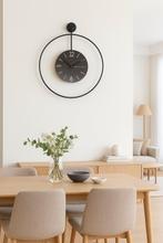 Zeckhome Noir Solstice – Luxe Zwarte Wandklok 60 cm – Modern, Verzenden, Nieuw, Analoog, Wandklok