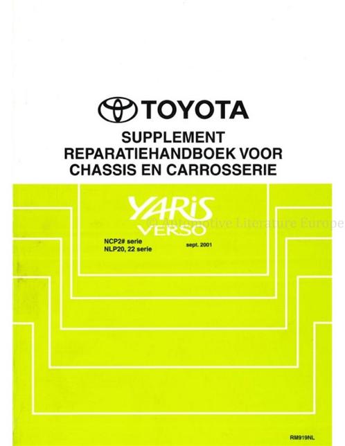 2001 TOYOTA YARIS CHASSIS EN CARROSSERIE SUPPLEMENT, Auto diversen, Handleidingen en Instructieboekjes