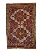 Tribal Kelim Jijim Turkije 290x185 wollen vloerkleed, Bruin, 200 cm of meer, Ophalen of Verzenden, Zo goed als nieuw