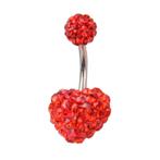 Fako Bijoux - Navelpiercing - Disco Dots Duo - Hart - Rood, Verzenden, Nieuw