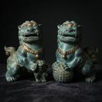 Exclusieve Chinese Set Foo Dogs 22 cm / 5 kg - Brons - Eind