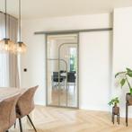 Stalen Schuifdeur met koofsysteem Kiezelgrijs 4 Vlaks rond H, Doe-het-zelf en Verbouw, Nieuw, Metaal, 75 tot 150 cm, 150 tot 225 cm